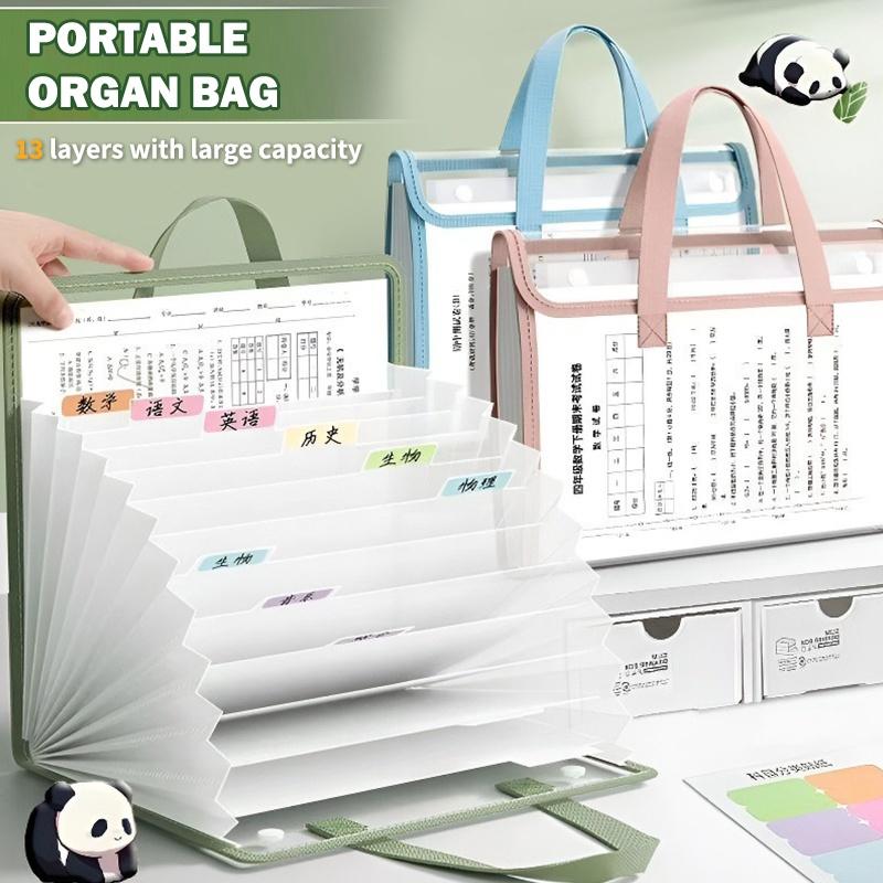 Expandable Accordion File Folder 13 Pockets - A4 ポータブルアコーディオンファイルオーガナイザー 13 ポケット拡張ファイルフォルダー学校オフィス学生用品ビジネスドキュメントオーガナイザー