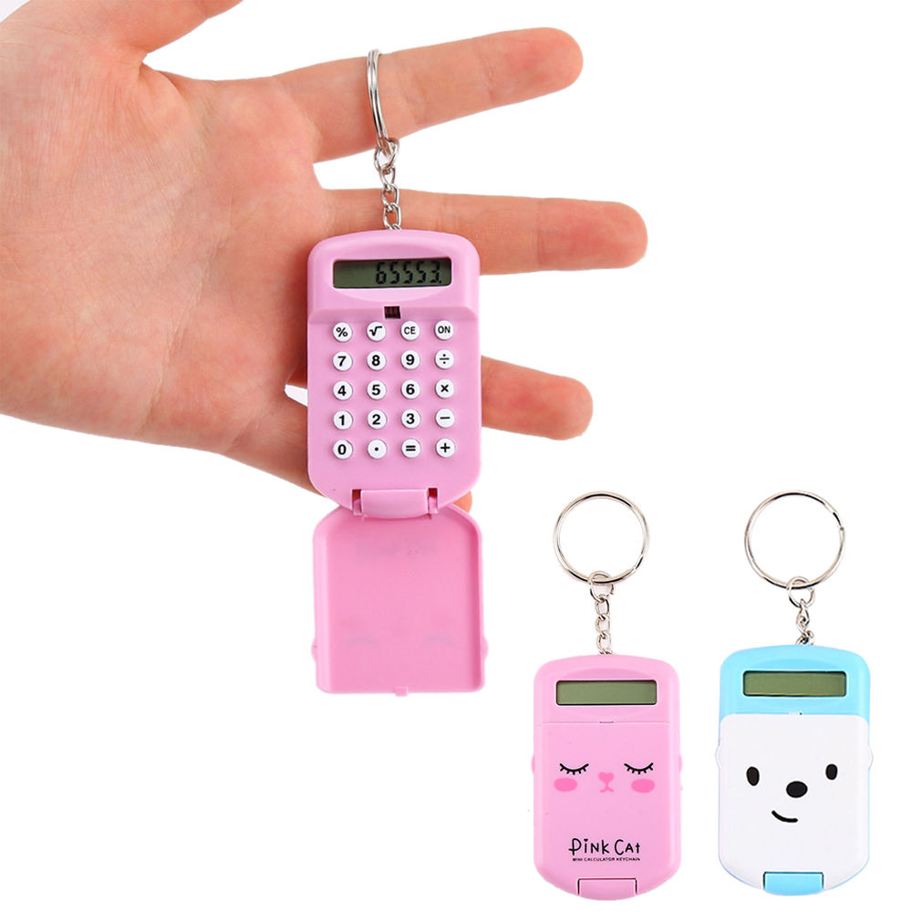 Scientific Calculator For Secondary School - ミニ電卓かわいい漫画キーホルダー付き 8 桁表示ポータブルポケットサイズ電卓子供学生学校