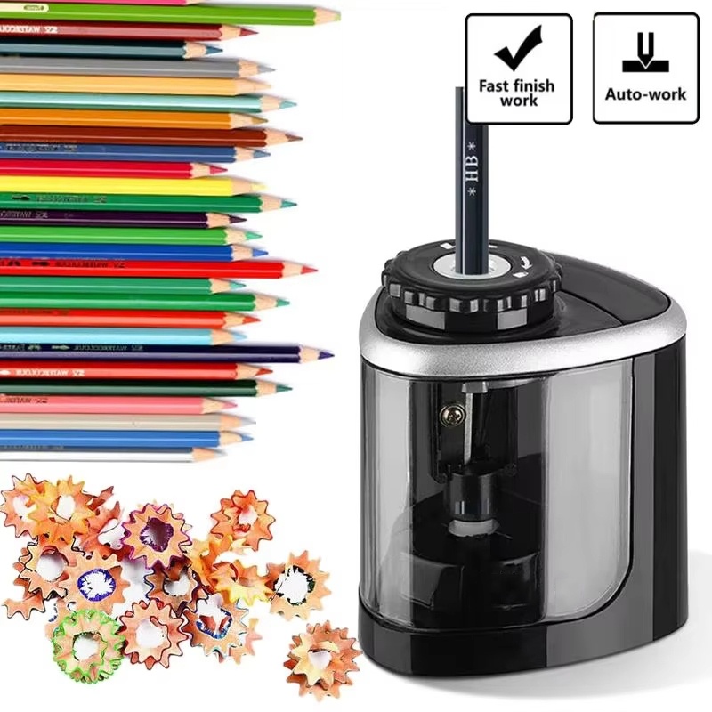 Electric Pencil Sharpener Usb - 自動鉛筆削りデスクトップ電動鉛筆削り 6-8 ミリメートル静かで高速安全学生学校オフィス簡単文具用品