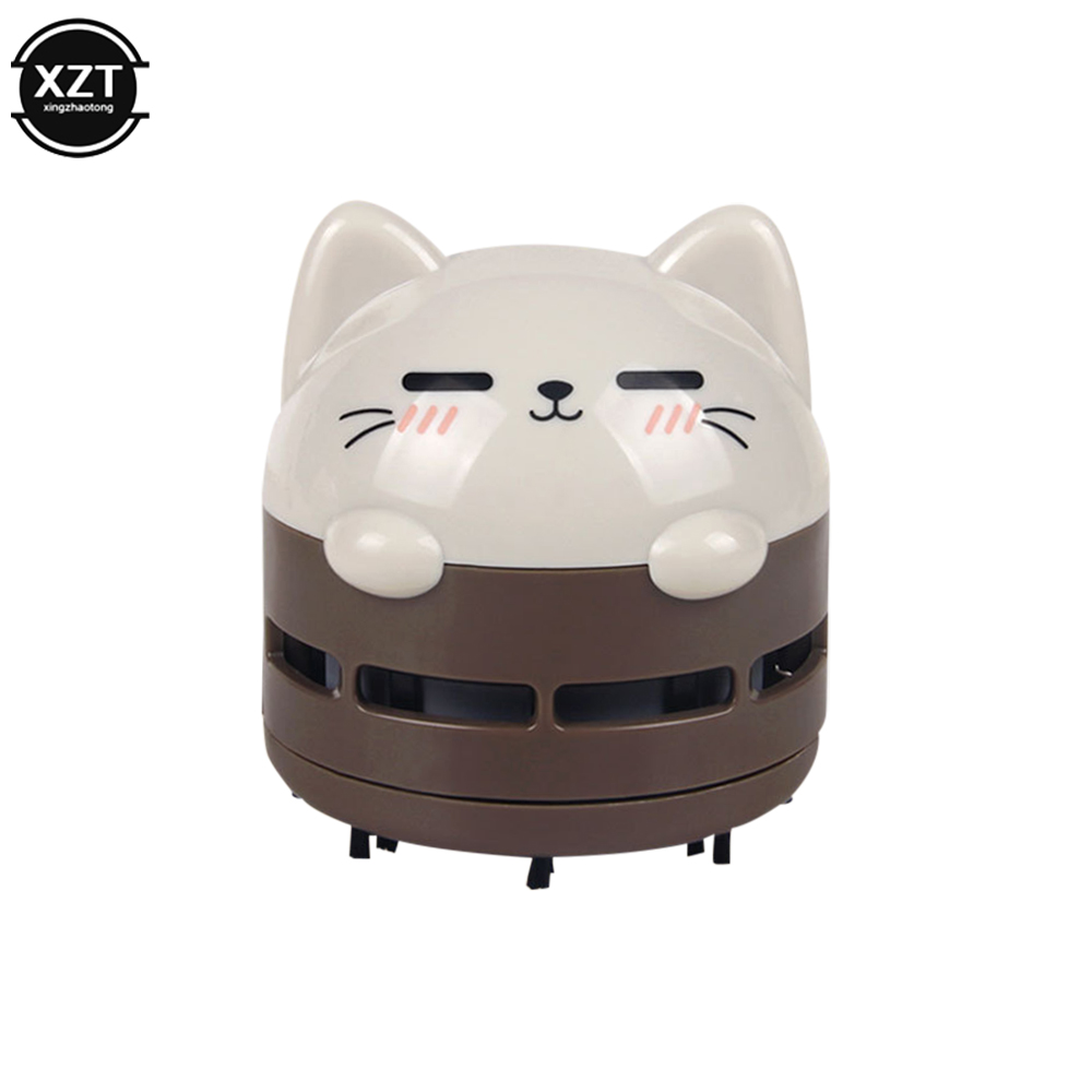 Mini Desktop Vacuum Cleaner For Eraser Dust - ミニハンドヘルドデスクトップ掃除機ポータブルUSB充電式クリーナー漫画の形の消しゴムダーナー紙吹雪クリーニングブラシ