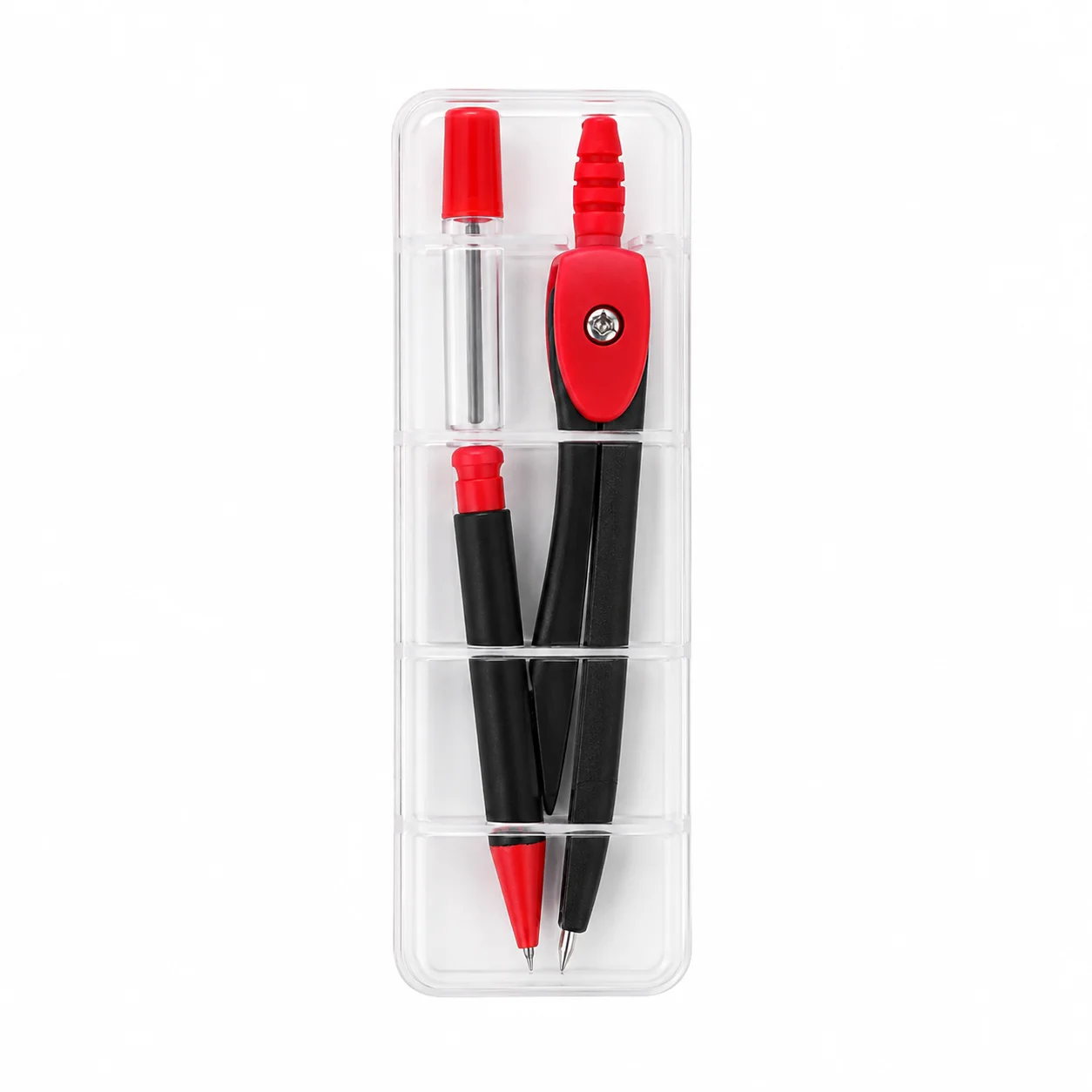 Math Geometry Set With Compass - ステンレス製コンパスセット、学生向け幾何学製図キット、定規と分度器付きのプロ用数学ツール