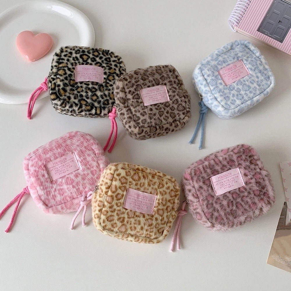 Aesthetic Large Pencil Case Pouch - ペンバッグ レオパード文具バッグ ストラップ付き レオパード柄 韓国風 レオパードペンシルケース