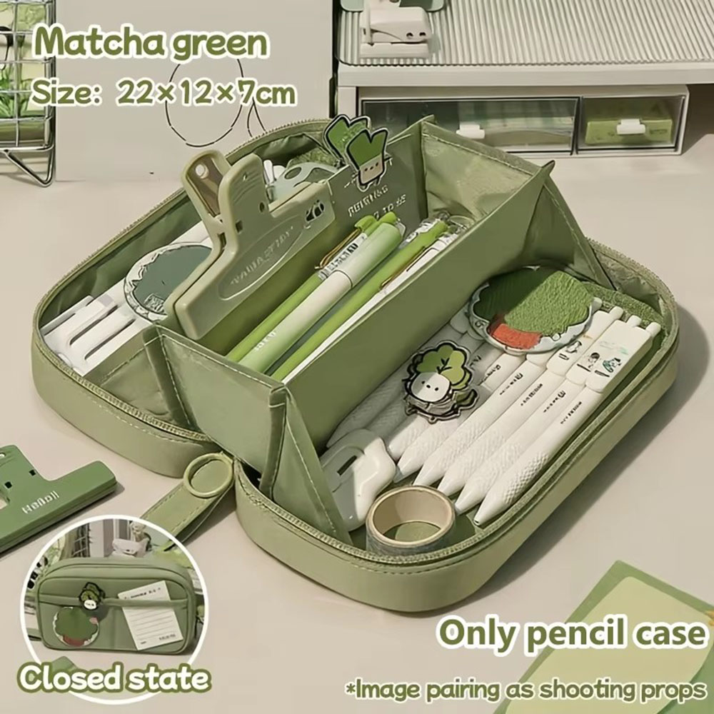 Aesthetic Large Pencil Case Pouch - インス大容量火山型ペンケース多層ポータブル文具収納バッグ美的ハンドヘルドペンシルポーチ学校用具