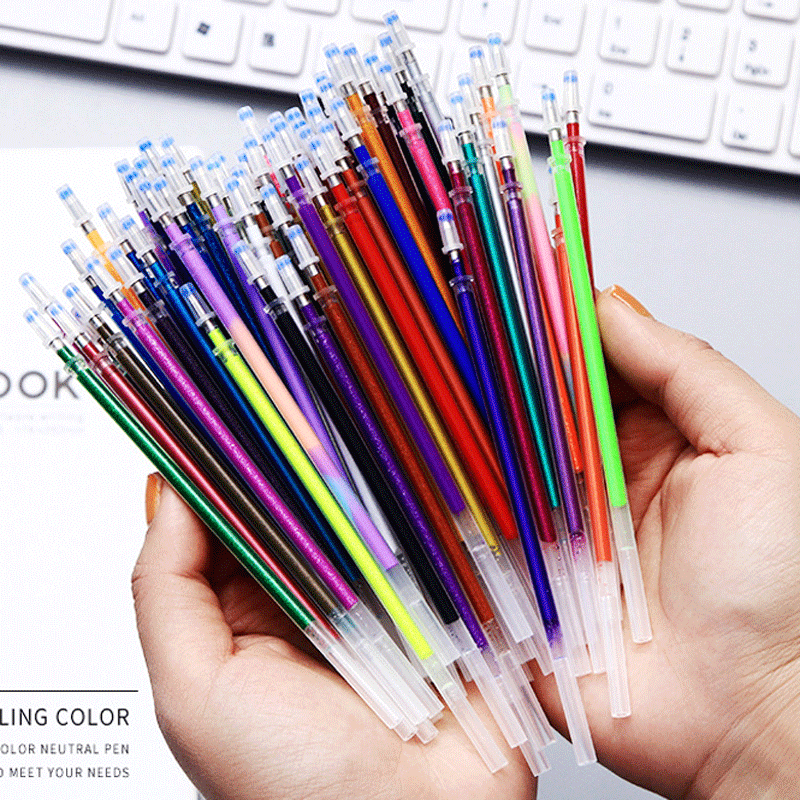 Pastel Highlighter Set Double Ended - ゲルペンリフィルセット 12/100 色グリッターメタリックパステル蛍光ペンカラーインクリフィル大人の絵画描画アートマーカー