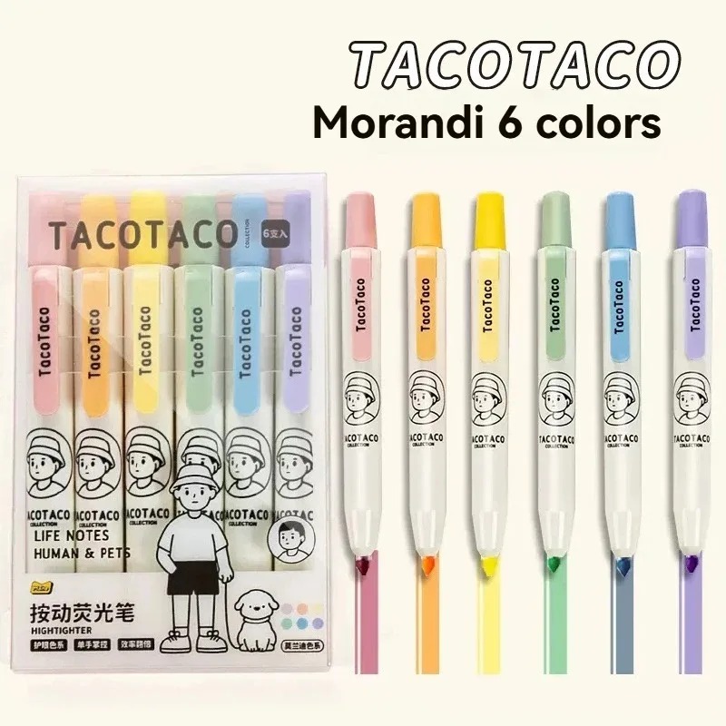 6 ピース/セットパステルカラーマカロン蛍光ペンマーカーペン - Pastel Highlighter Set Double Ended のレビューと価格