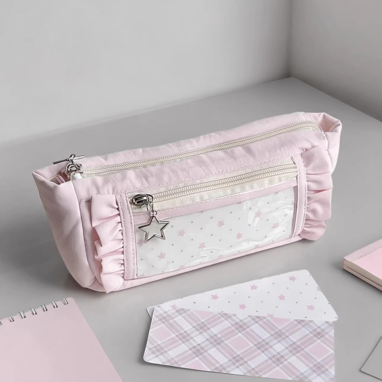 可愛い大容量ペンケース 多層式大型ペンポーチ 高級感レース文 - Aesthetic Large Pencil Case Pouch のレビューと価格