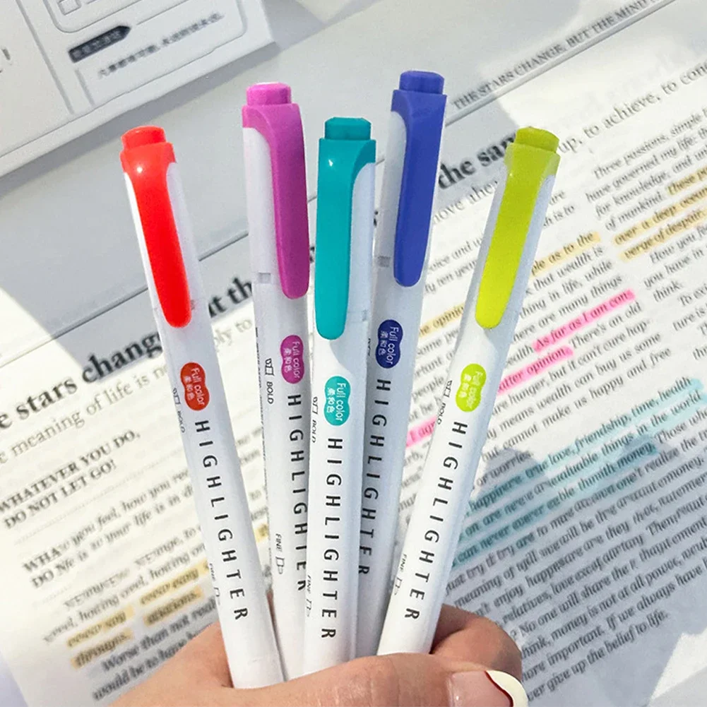 パステルカラー蛍光ペン、デュアルチップ蛍光フックペン、カラー - Pastel Highlighter Set Double Ended のレビューと価格