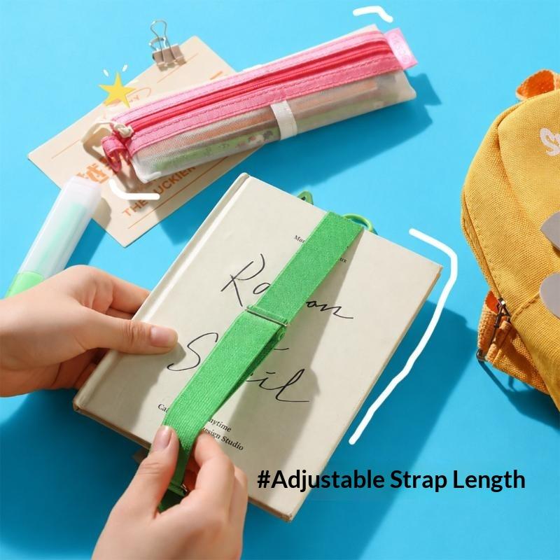 透明メッシュペンシルポーチ デュアルジッパー 調節可能なスト - Clear Mesh Pencil Pouch For Exam のレビューと価格