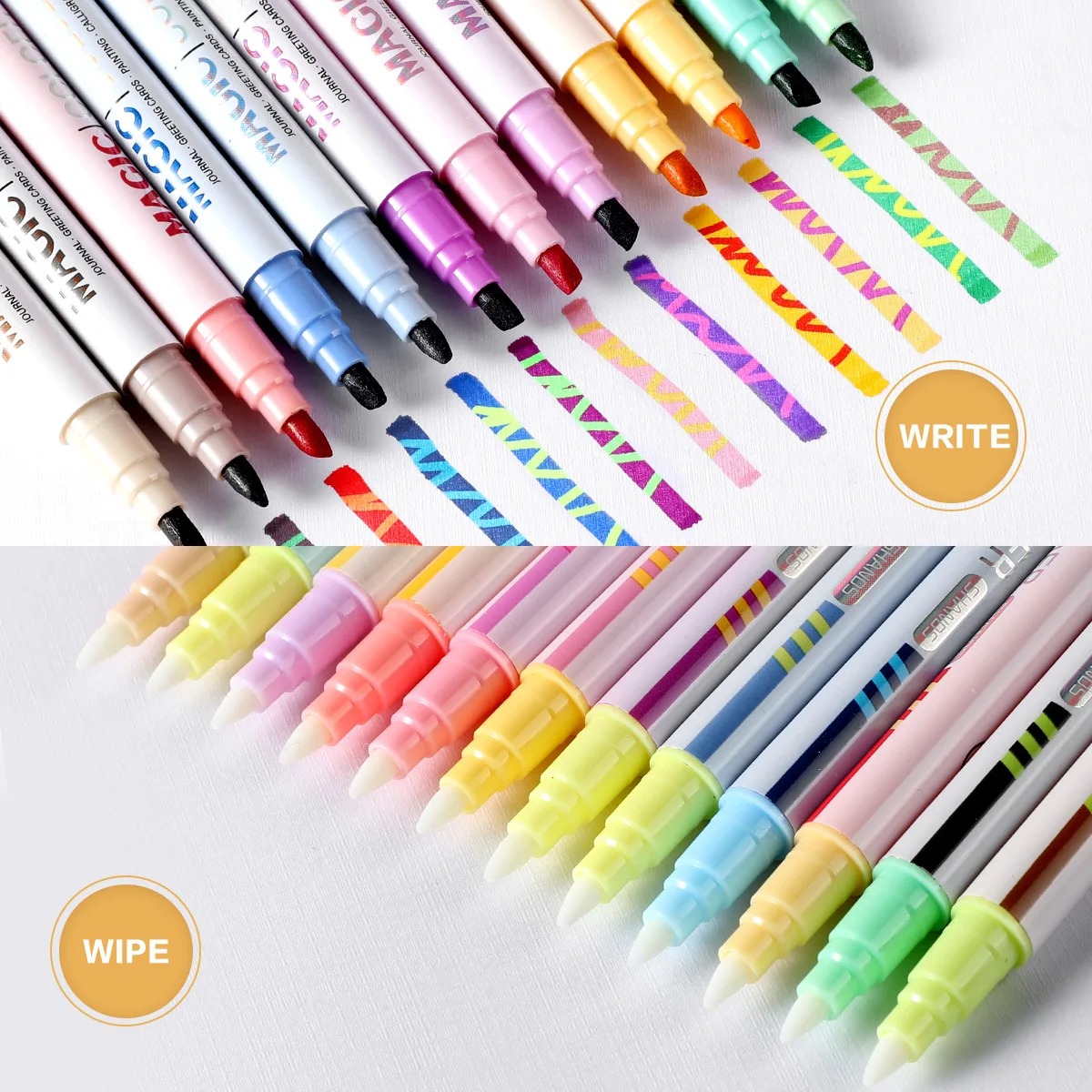 12本入り両端マジックカラーチェンジハイライターペンセット、 - Pastel Highlighter Set Double Ended のレビューと価格