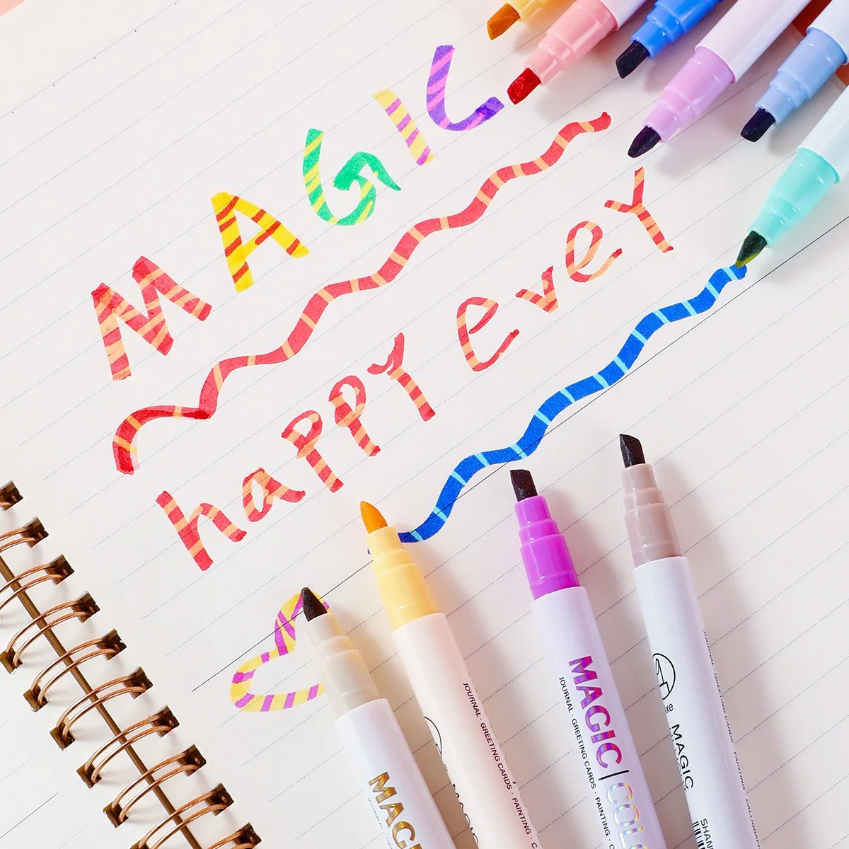 12本入り両端マジックカラーチェンジハイライターペンセット、 - Pastel Highlighter Set Double Ended のレビューと価格