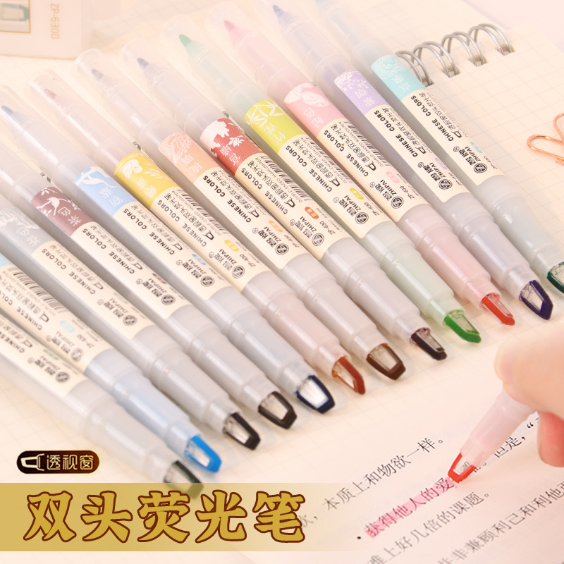 5 ピース/セットダブルチップ蛍光ペンかわいい色のマンガマー - Pastel Highlighter Set Double Ended のレビューと価格