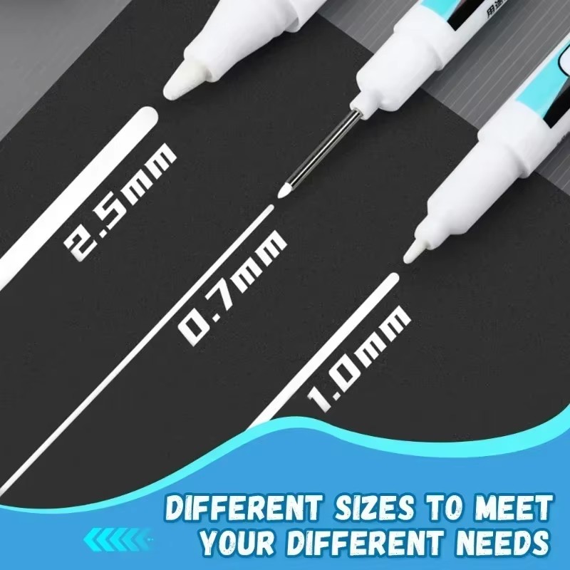 0.7/1.0/2.5 ミリメートル白永久マーカーペンマーカ - Stationery のレビューと価格