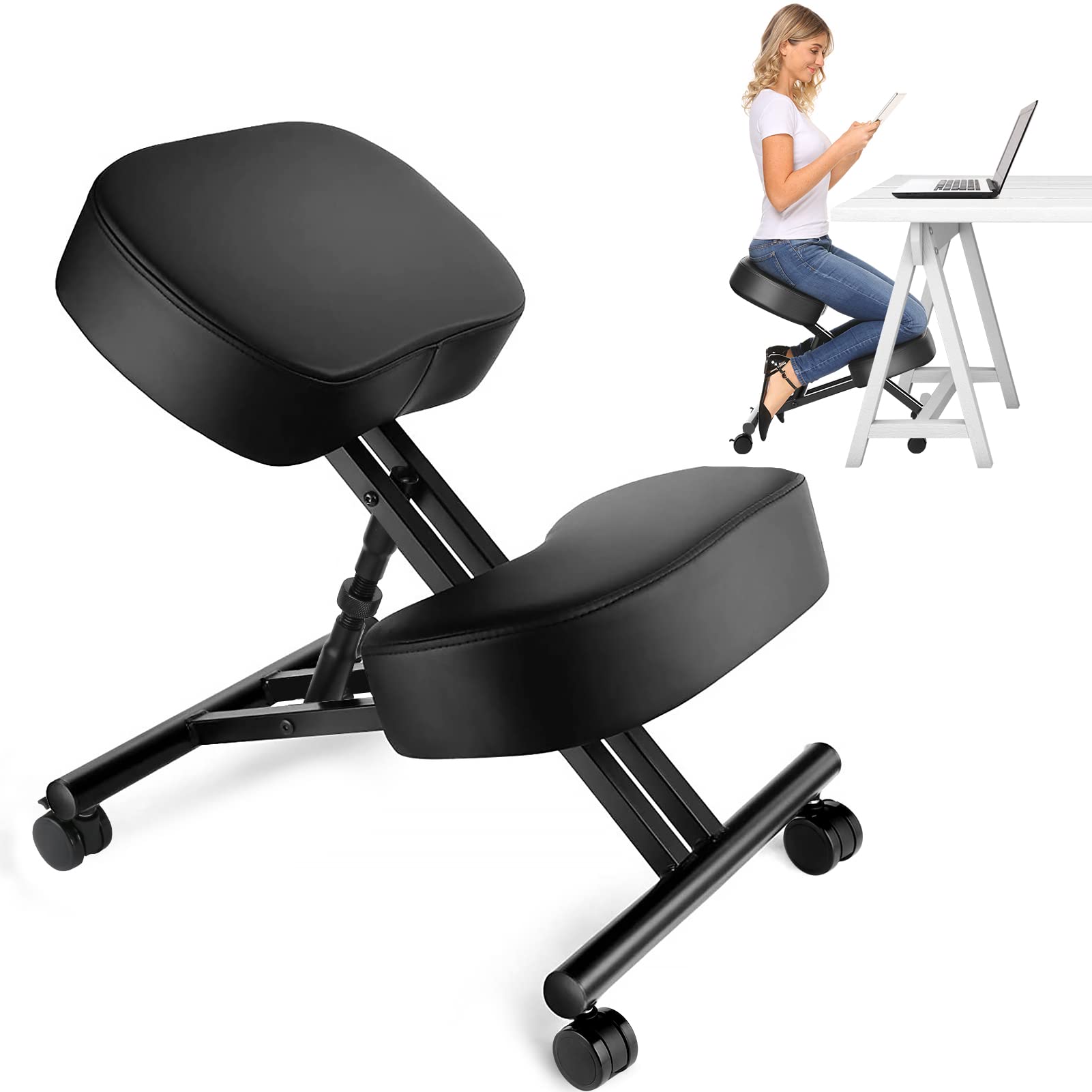 オフィス用のエルゴノミクスニーリングチェア、家庭およびオフィ - Office Furniture のレビューと価格