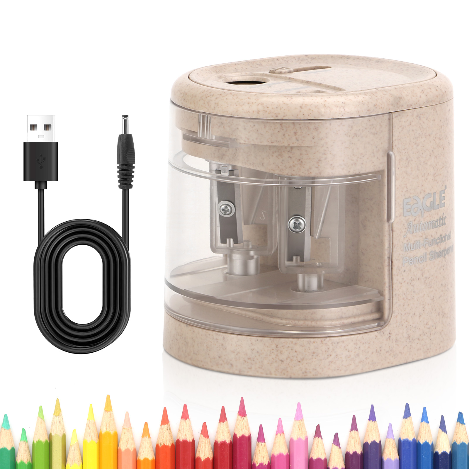 EAGLE 自動電動鉛筆削り、6-12mmのあらゆる形状の鉛 - Electric Pencil Sharpener Usb のレビューと価格