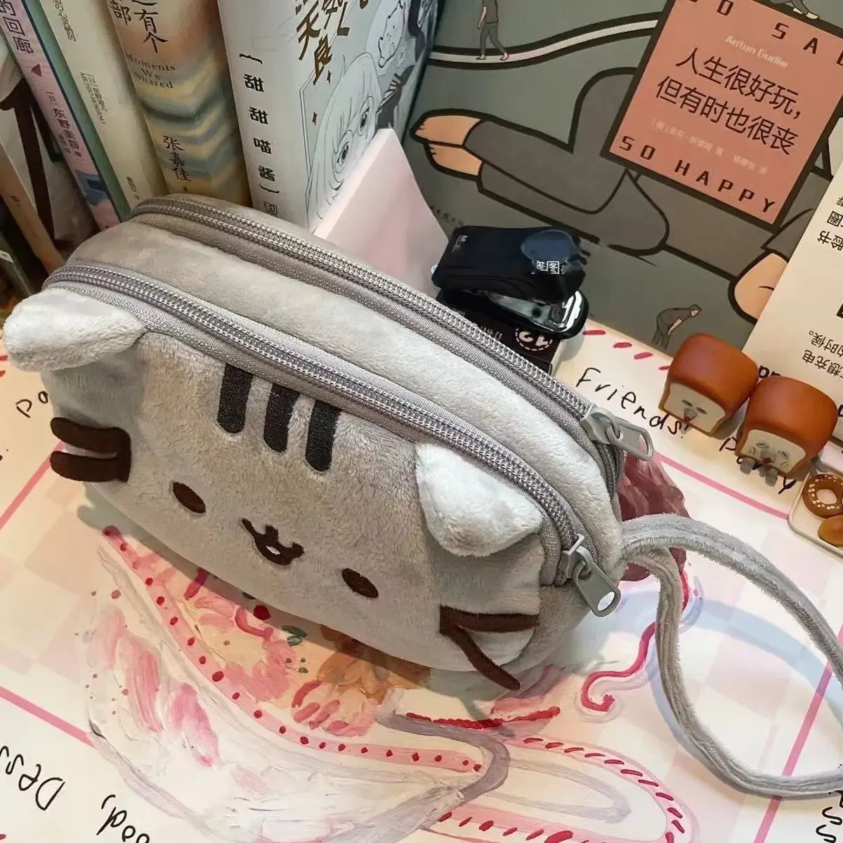 かわいいプシーンの太った猫の漫画ペンケース、大容量学生文房具 - Stationery のレビューと価格