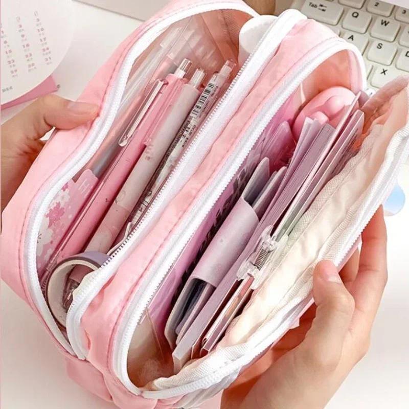 ポータブル大容量美的ペンシルバッグとスクールケースペンホルダ - Aesthetic Large Pencil Case Pouch のレビューと価格