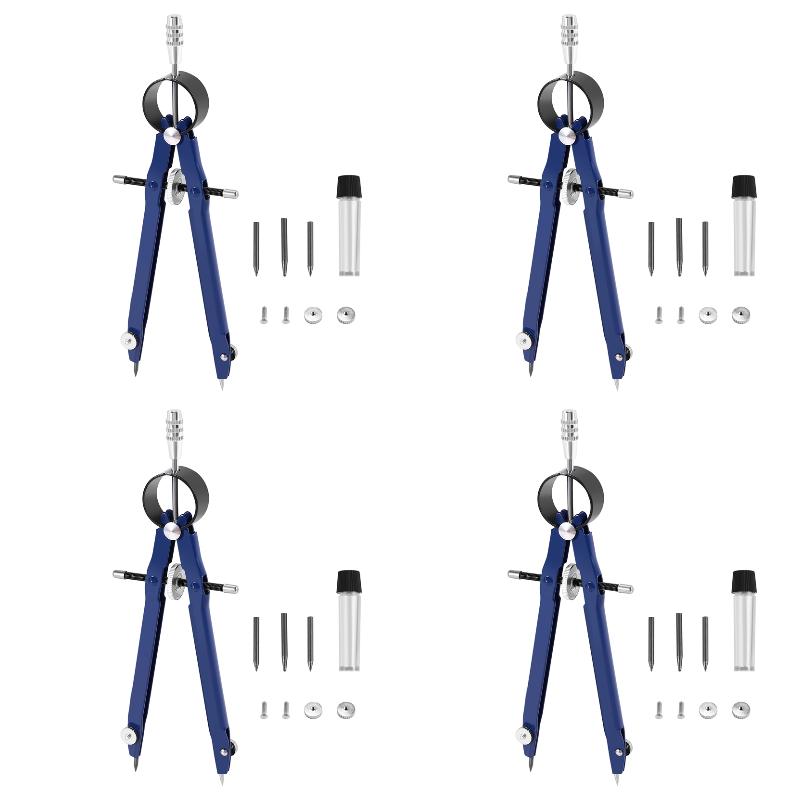 4個入り X(プロ仕様コンパス、ロック付きコンパス幾何学セッ - Math Geometry Set With Compass のレビューと価格