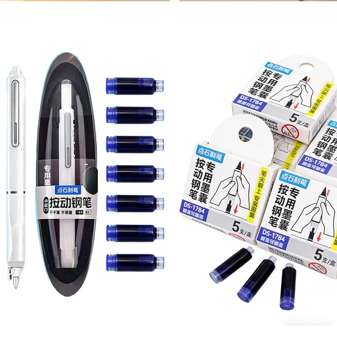 消せる時空カプセルプレスペン 20本入り 格納式万年筆インク - Retractable Eraser Pen Click のレビューと価格