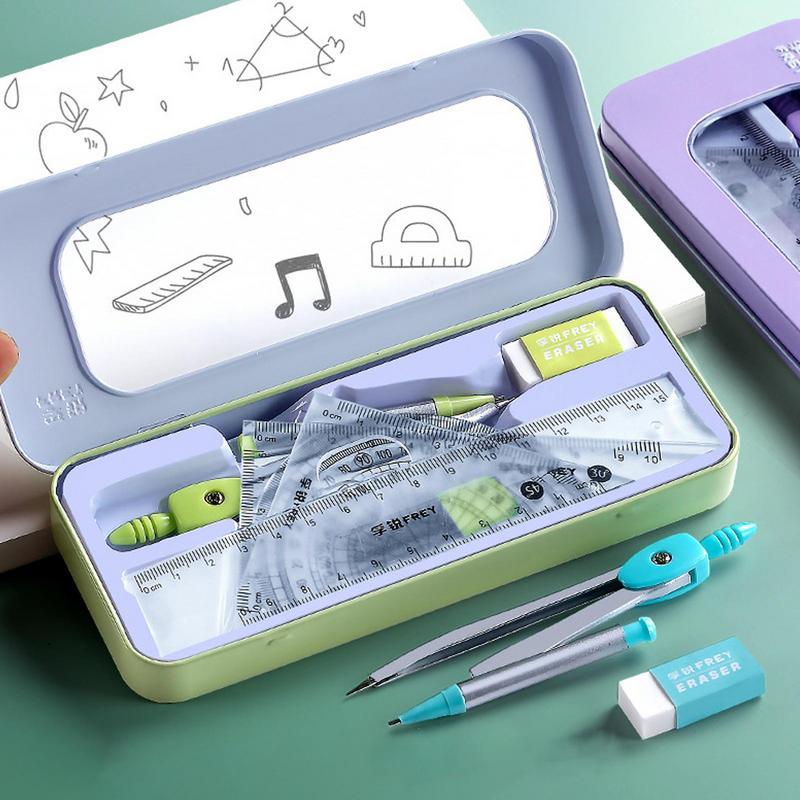 分度器とコンパスのセット、数学ジオメトリキット、数学を使用し - Math Geometry Set With Compass のレビューと価格