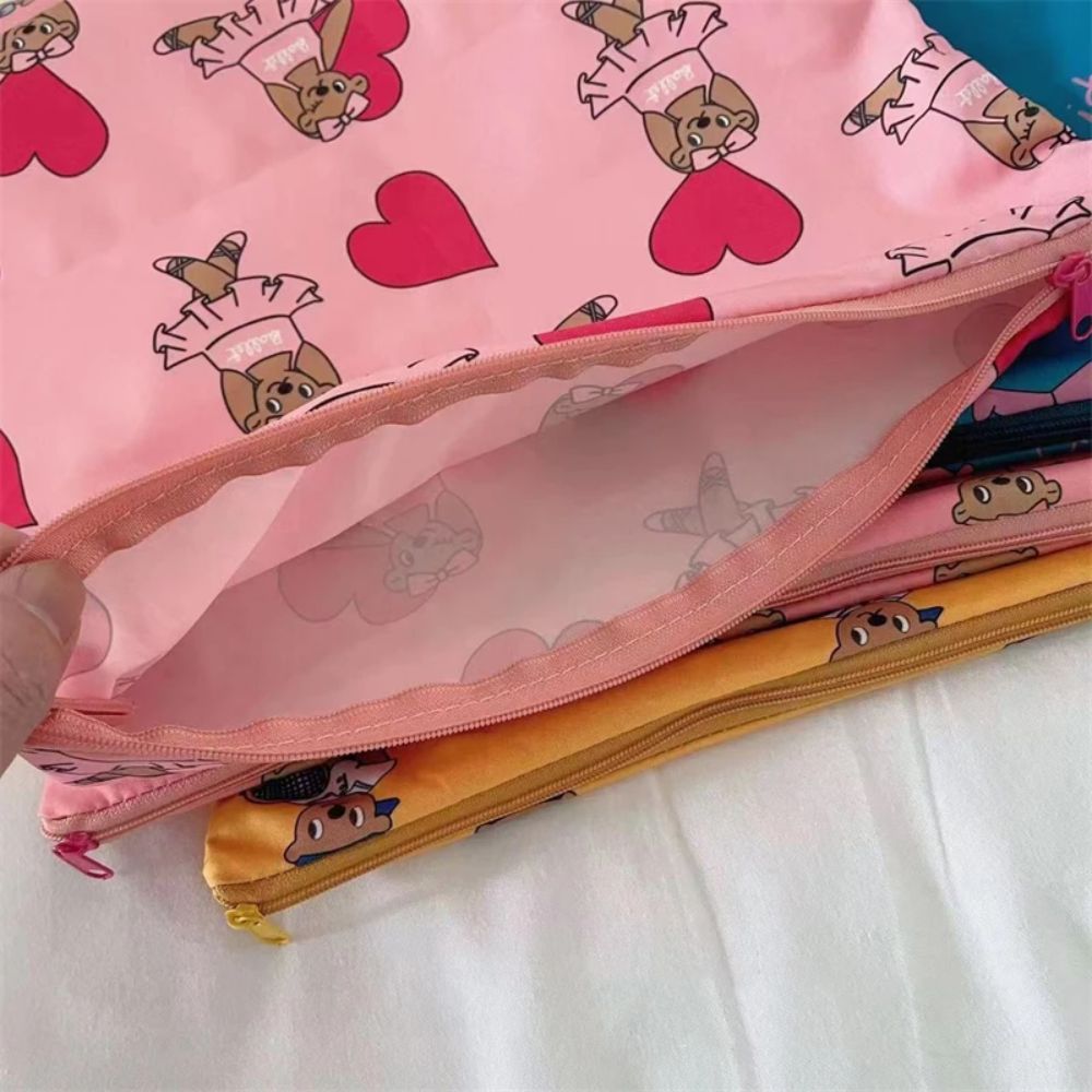 かわいいカワイイメイクアップバッグ クマ柄漫画文具バッグ 携 - Stationery のレビューと価格