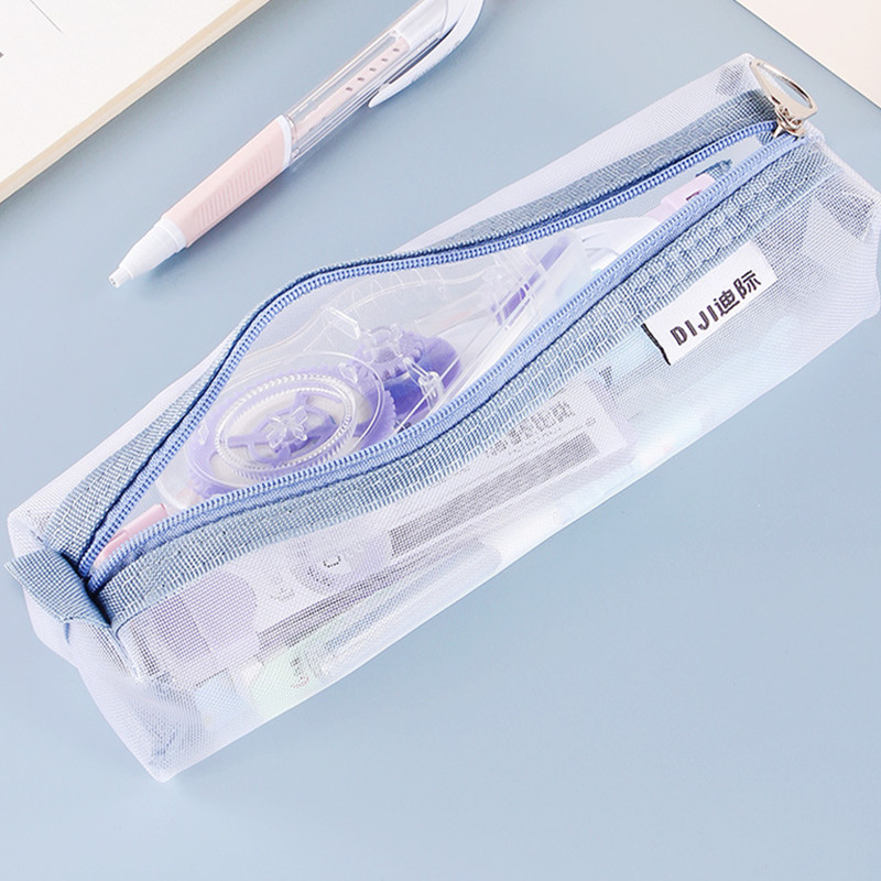クリア透明ナイロンメッシュペンバッグ大容量ユニセックス文具ポ - Clear Mesh Pencil Pouch For Exam のレビューと価格