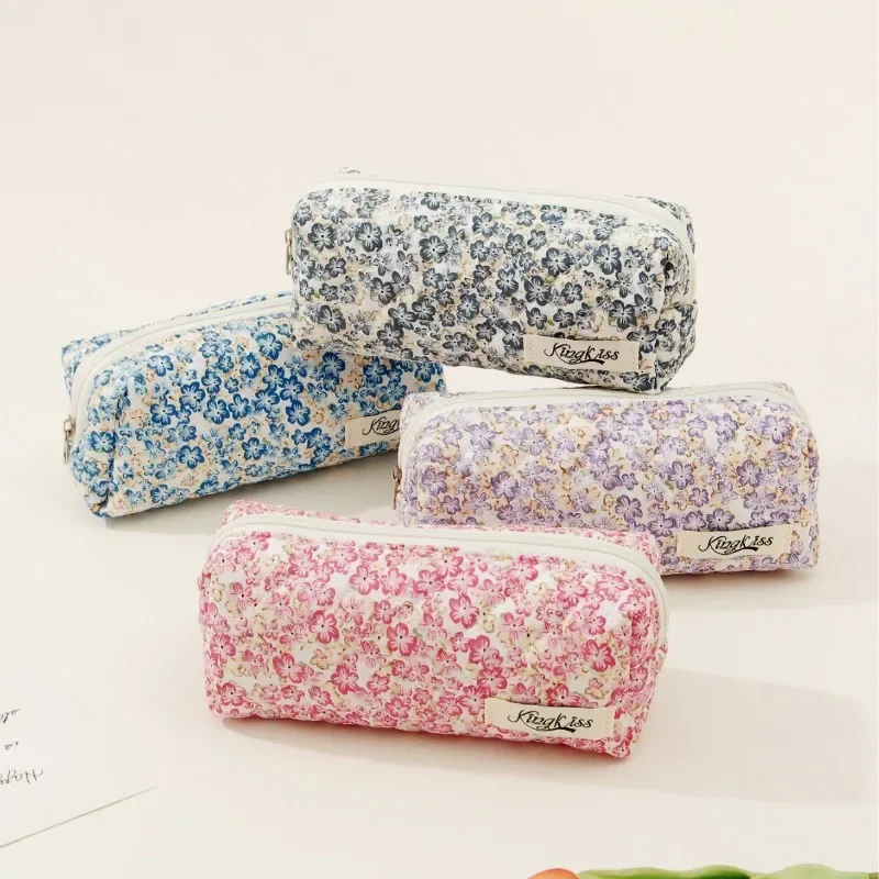 レトロな花柄のペンシルポーチ,学生用,ヴィンテージ,アメリカ - Aesthetic Large Pencil Case Pouch のレビューと価格