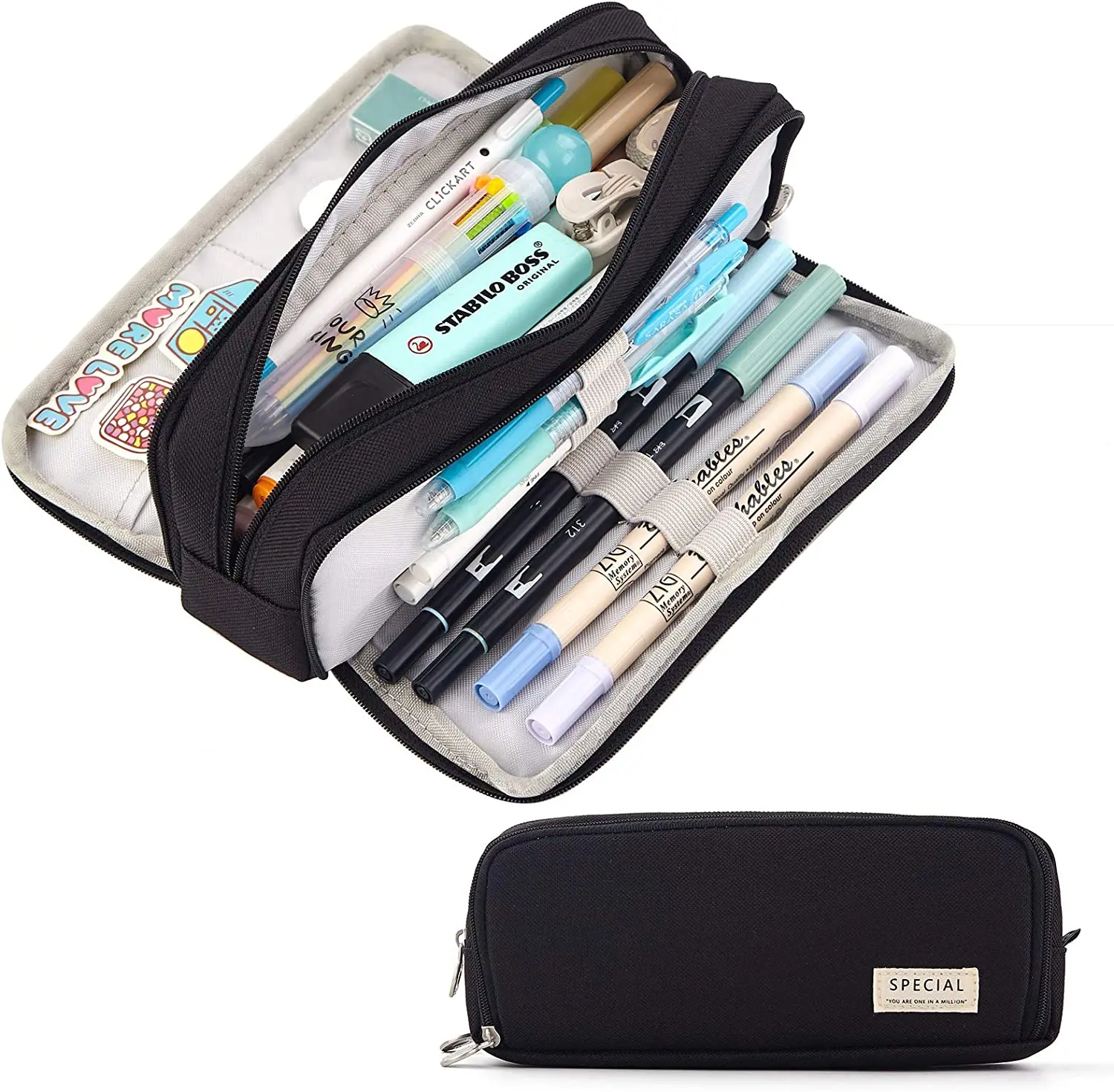 鉛筆ケース大容量鉛筆ポーチ美的ペンバッグオフィス文具オーガナ - Aesthetic Large Pencil Case Pouch のレビューと価格