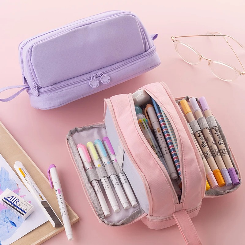 4つのコンパートメントを備えた大容量ペンケース、女の子と男の - Aesthetic Large Pencil Case Pouch のレビューと価格